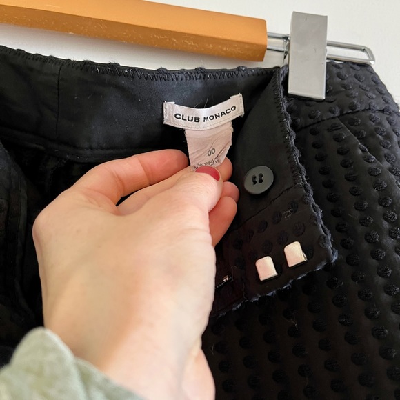 Club Monaco Black Scalloped Hem Shorts - Picture 3 of 5